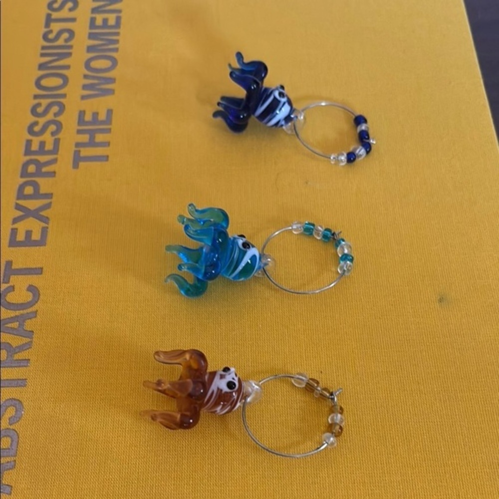 Pier 1 Multicolor Octopus Wine Charms- EUC